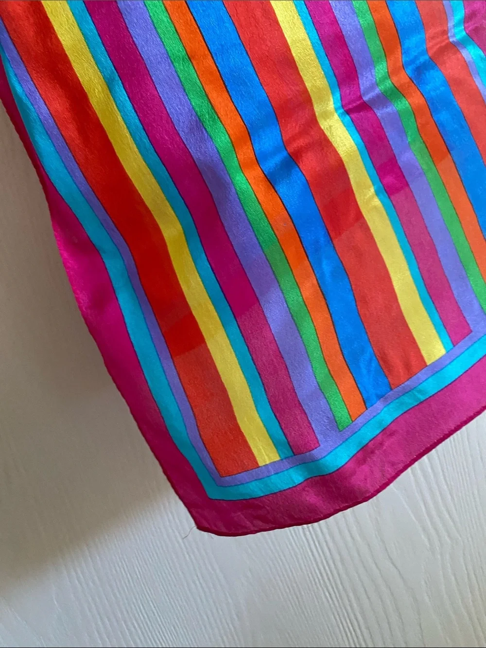 Kayser Bright Multicolor Striped Silk Scarf